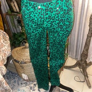 Tripp NYC Green Leopard Print Pants